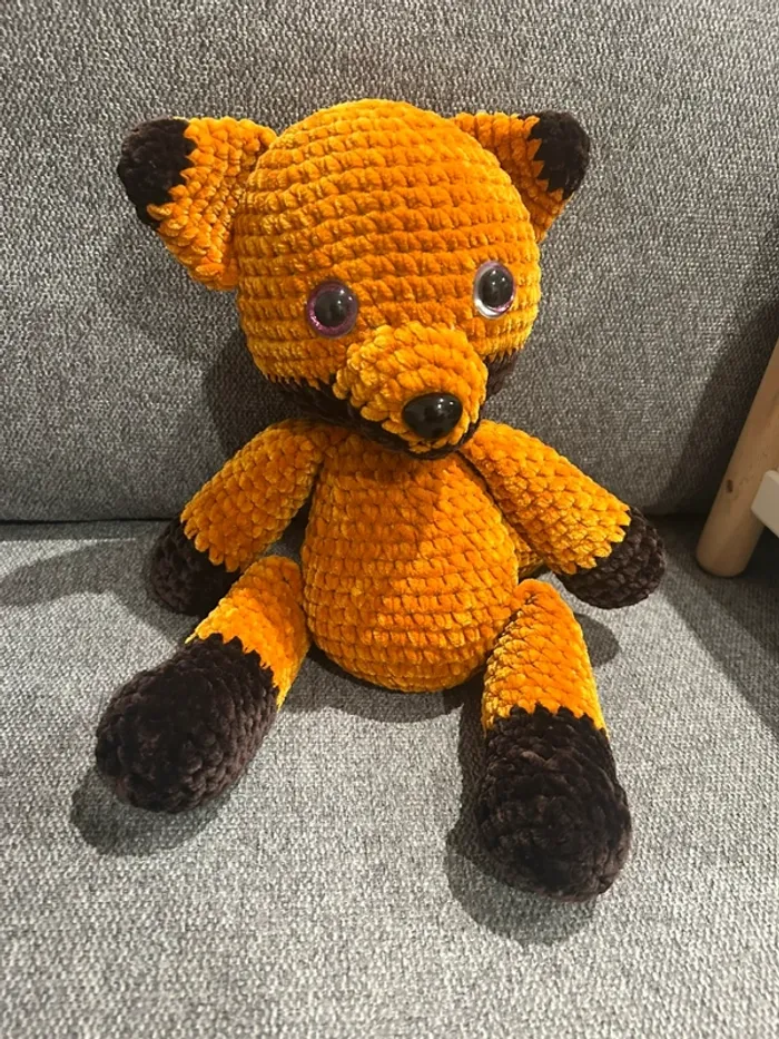 Gros renard en tricot fait main - photo numéro 3