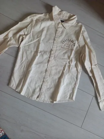 Chemise manche longue beige