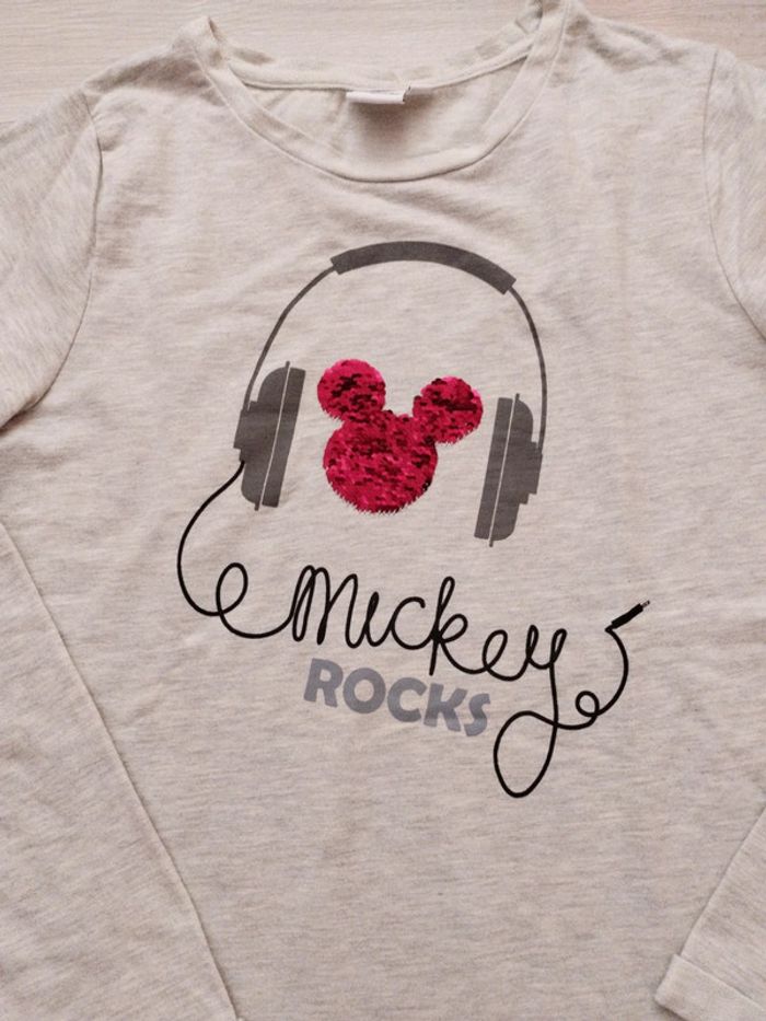 Sweat léger sequins beige chiné - photo numéro 2