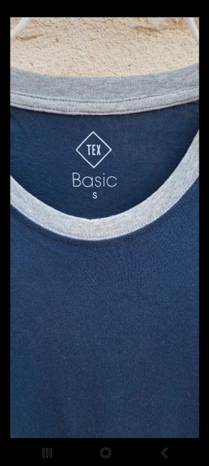 Tee-shirt manches longues bleu marine TeX Taille S - photo numéro 2