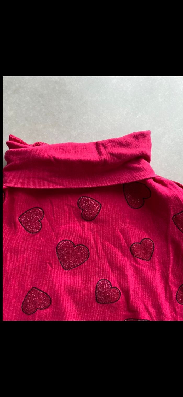 Sous pull col roulé avec cœurs 4 ans - photo numéro 6