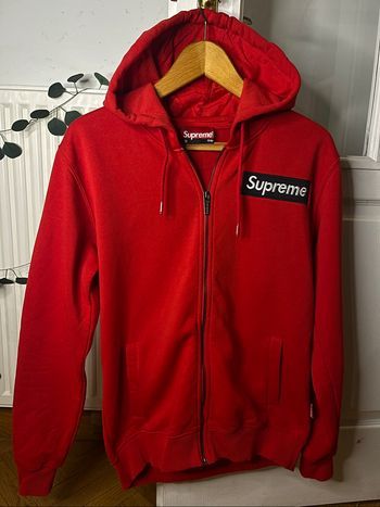 Sweat pull capuche Supreme rouge - Taille L
