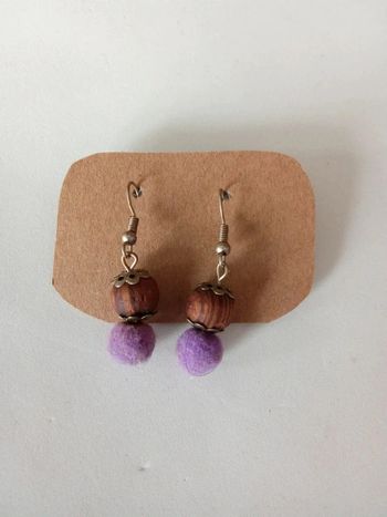 Boucles d'oreilles 🔸 boule pompon