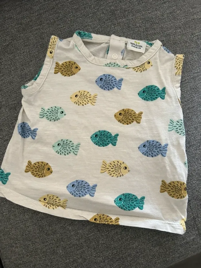 T-shirt poisson garçon 24 mois