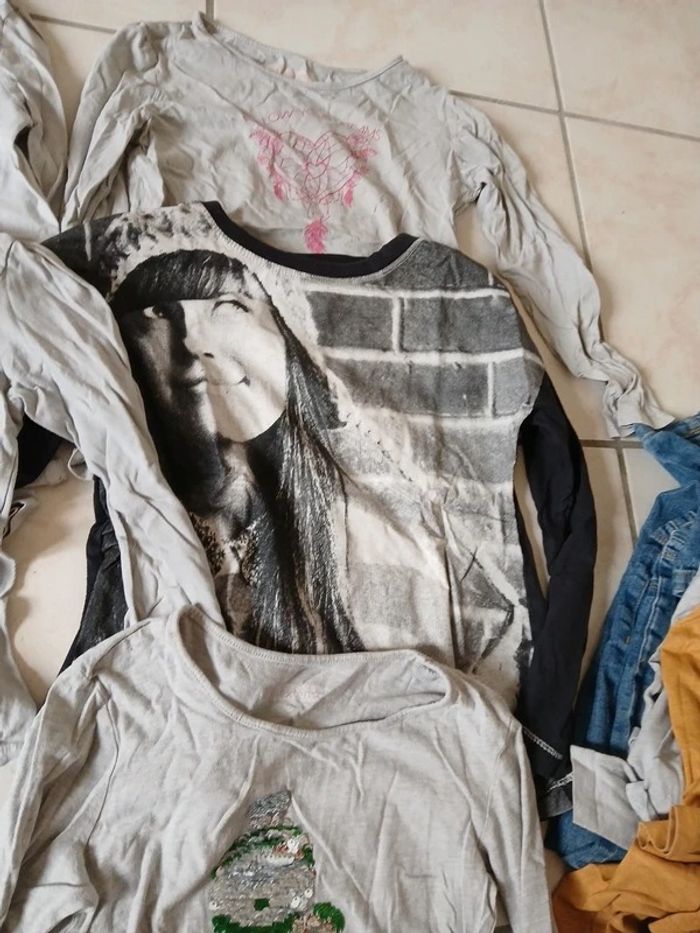 Lot de 8 tee shirt manches longues filles 8 ans - photo numéro 2