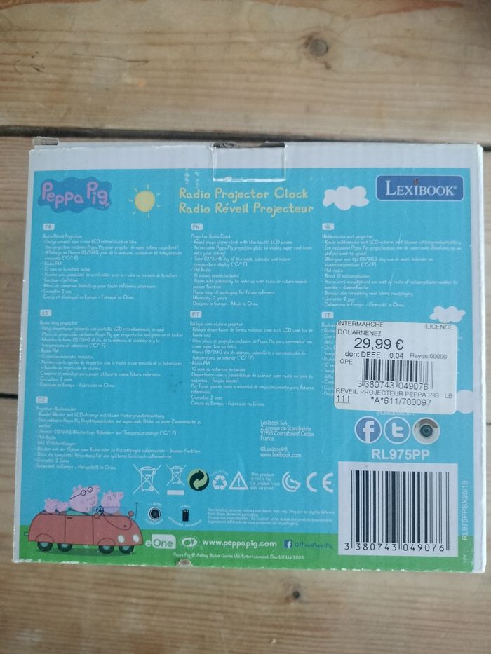 Réveil projecteur Peppa Pig neuf - photo numéro 3