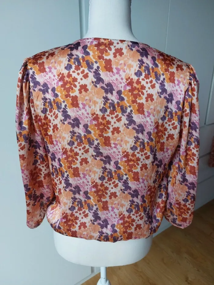Magnifique blouse satinée cache coeur - photo numéro 5