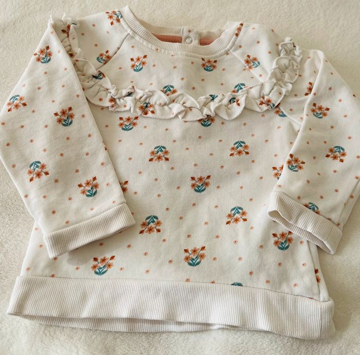 Petit pull manche longue à motifs fleuris 18 mois Orchestra - photo numéro 2