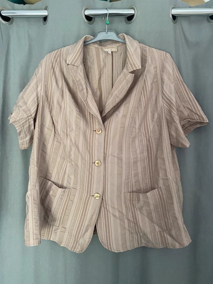 Chemise à manches courtes beige