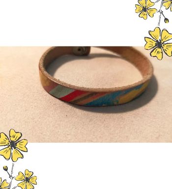Bracelet en cuir peint à la main – Collection Terres d’Ailleurs