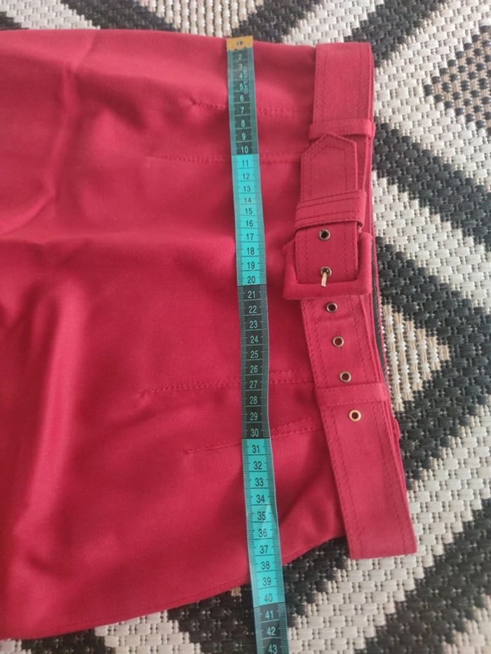 Jupe rouge avec ceinture taille 38 - photo numéro 5