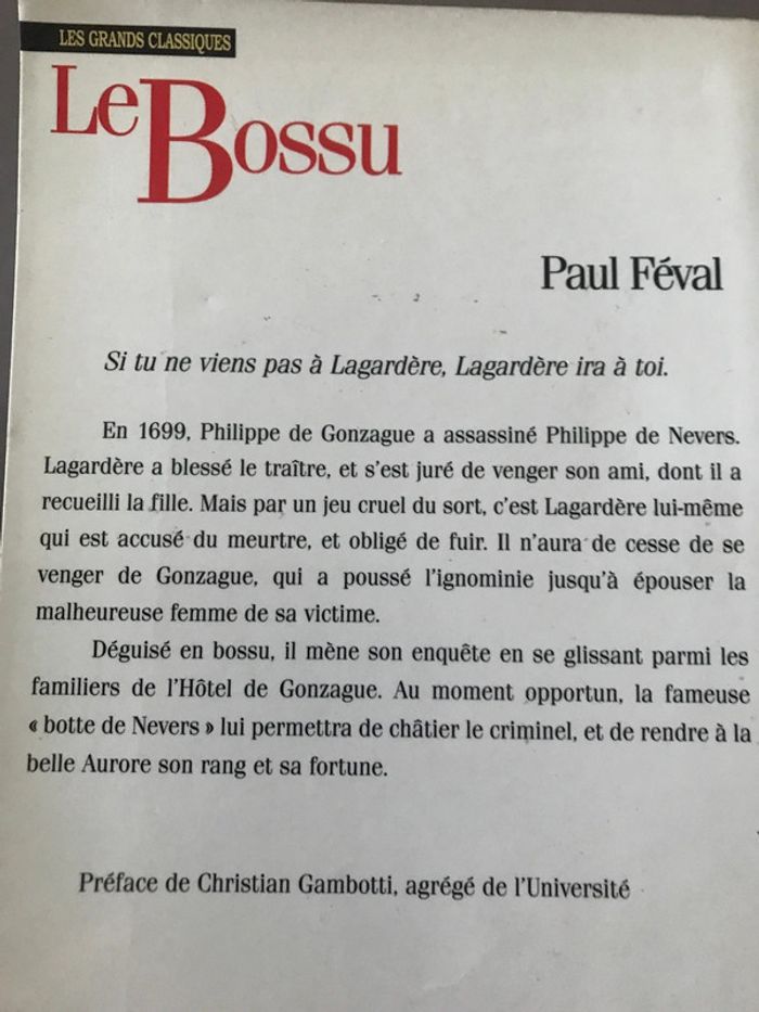 Livre Le bossu - photo numéro 3