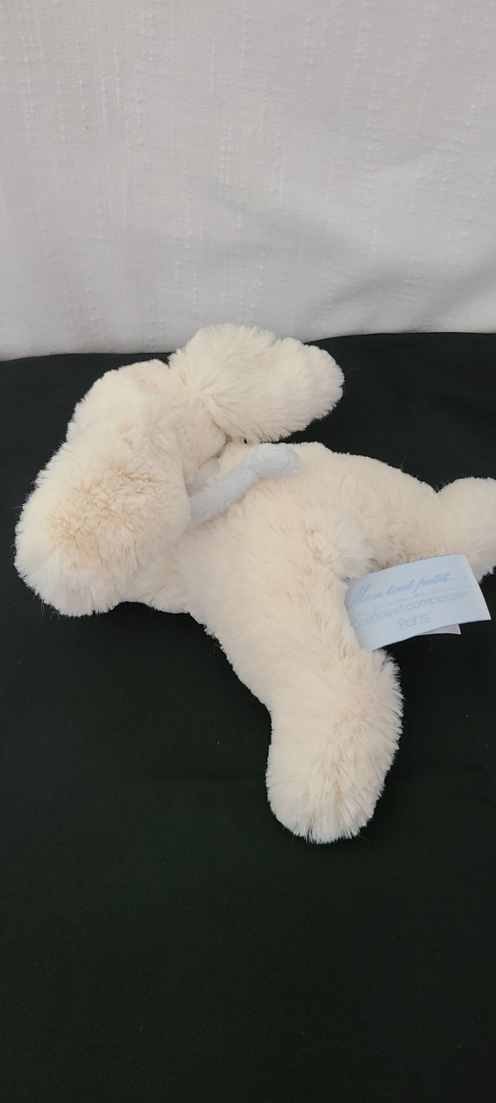 Doudou et compagnie lapin blanc bleu tout doux Bonbon 20 cm - photo numéro 2