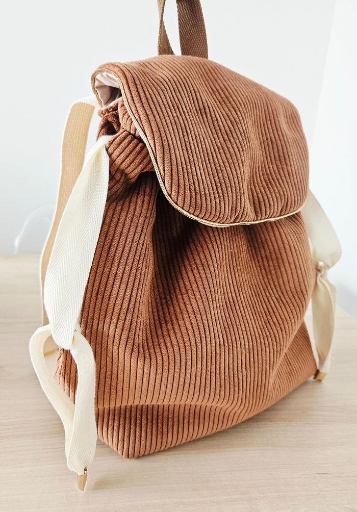 Sac à dos cotelé Chocolat