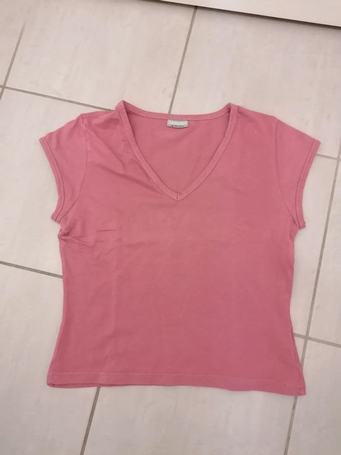 Tee-shirt couleur bois de rose 38/40