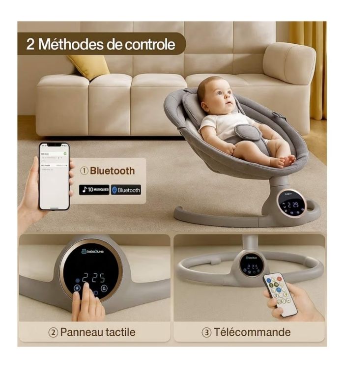 Balancelle bébé électrique avec télécommande – très bon état - photo numéro 5