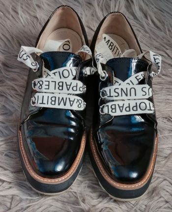 Derbie compensée vernis noir 41