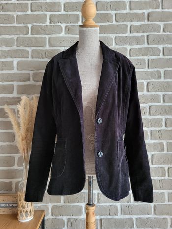 Blazer en velours côtelé noir - H&M - rétro vintage