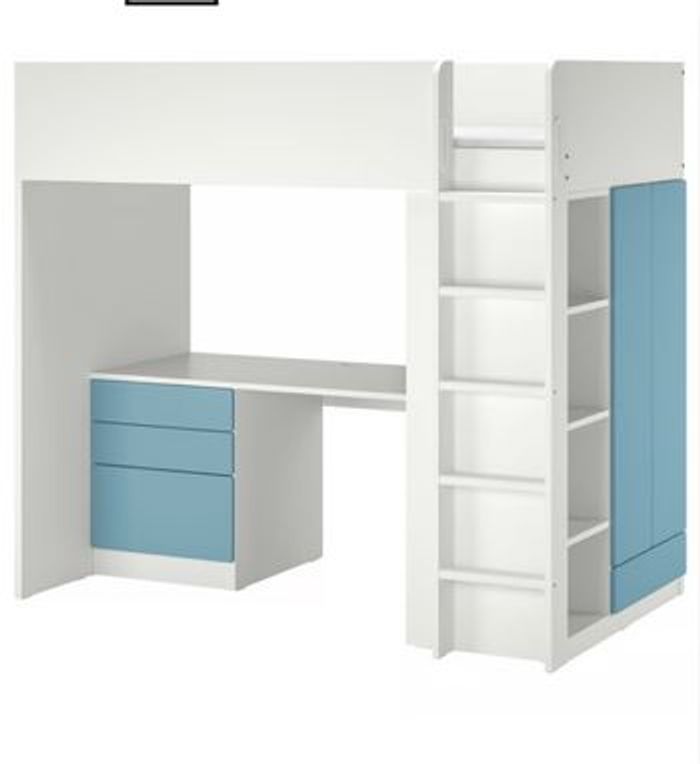 Lit mezzanine superposé avec armoire et bureau intégrés IKEA - photo numéro 3