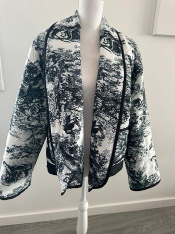 Veste matelassée oversize imprimés tapisserie noire et blanche T38 M