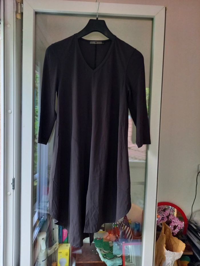 Robe parachute noire/grise bi matière vintage