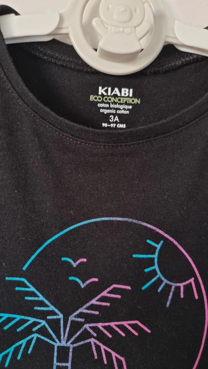T-shirt kiabi noir taille 3ans Californie dream comme neuf - photo numéro 3