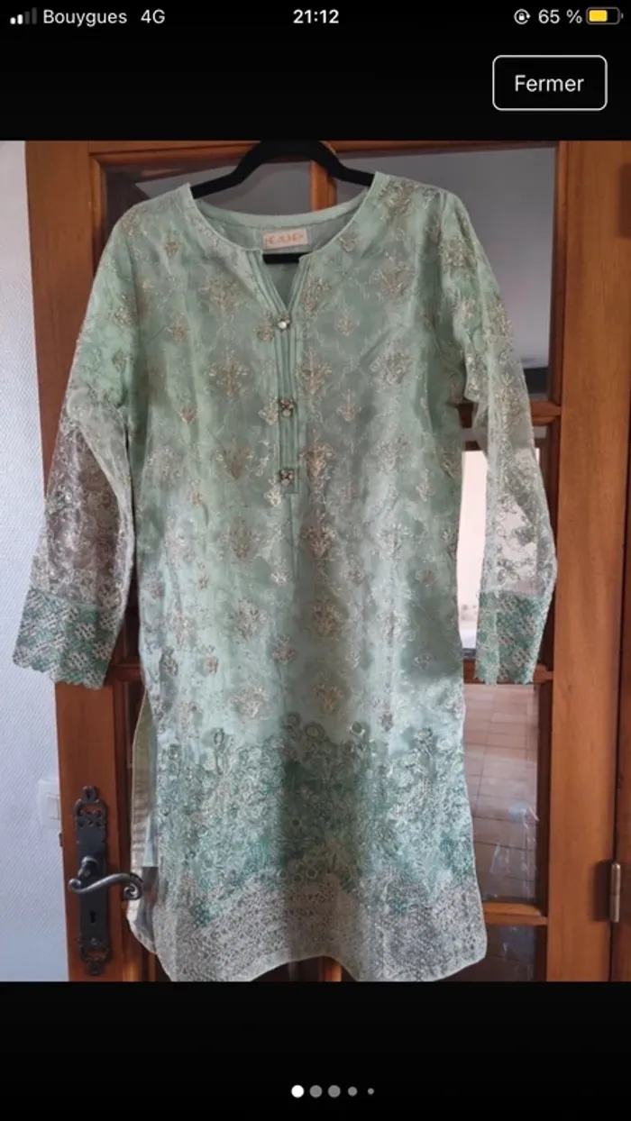 Ensemble robe pakistanaise indienne 3 pièces type Bollywood - photo numéro 13