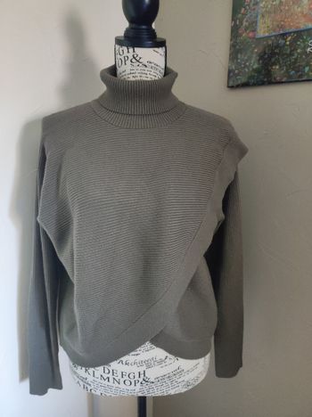 Pull croisé col roulé kaki Morgan taille L