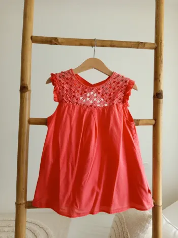 Blouse rose corail Okaïdi 8 ans