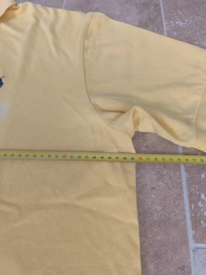 Polo Ralph Lauren homme 2XB jaune logo marine état moyen - photo numéro 6