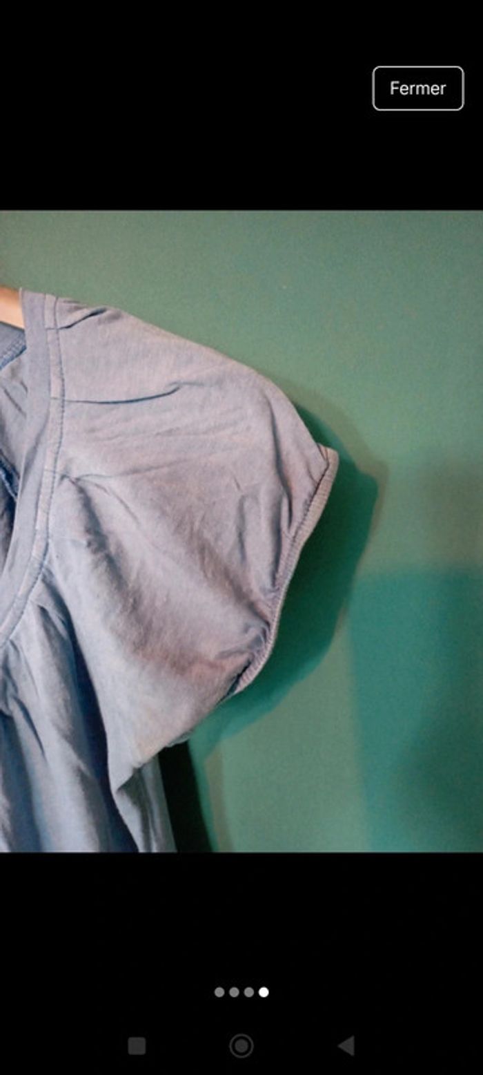 Tee shirt coton bleu - photo numéro 4
