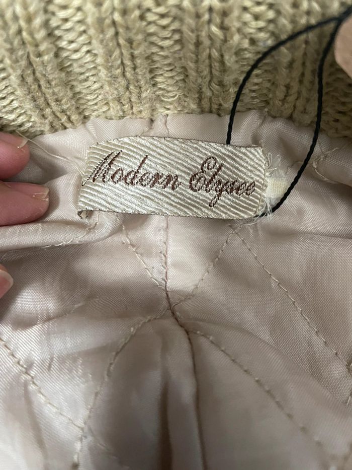 Y2K veste biker col roulé beige S/M - photo numéro 9