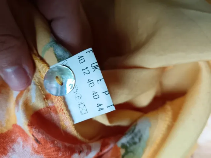 Robe jaune boutonnée fleurie roses - photo numéro 7