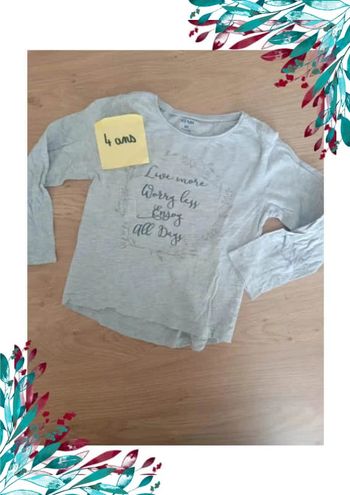 T-shirt à manches longues fille 4 ans