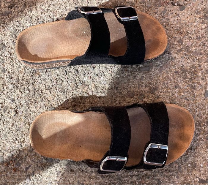 Claquette Mules Double Strap Matière Daim Femme Taille 38 - photo numéro 6