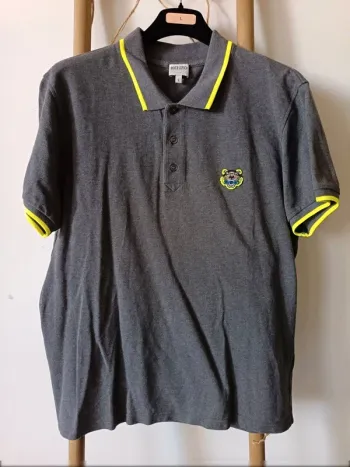 Polo gris et jaune fluo Kenzo