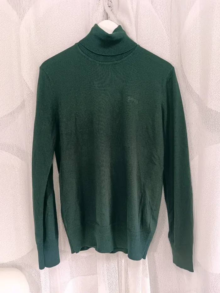 Schott "Pull col roulé vert sapin" taille S - photo numéro 4