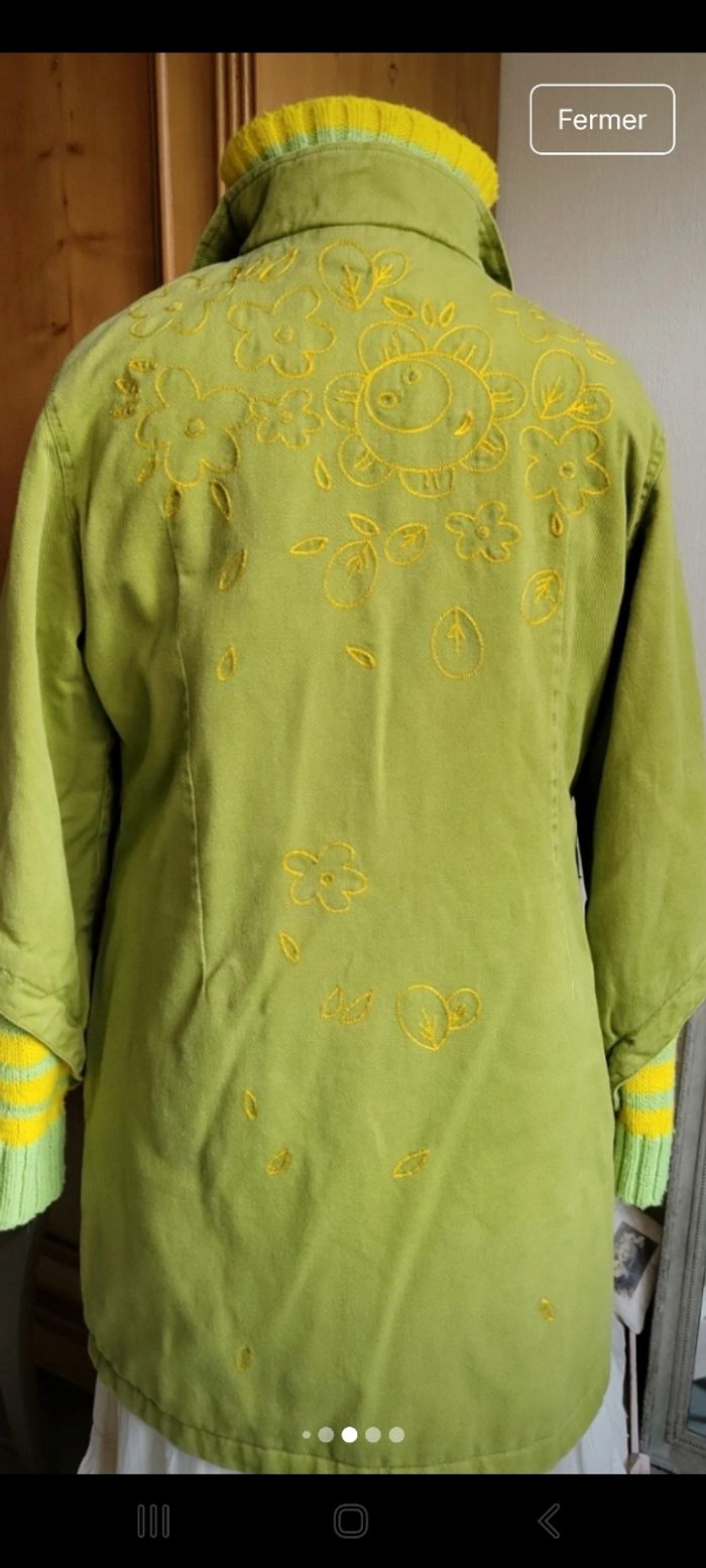 Manteau très original vert/jaune - photo numéro 8