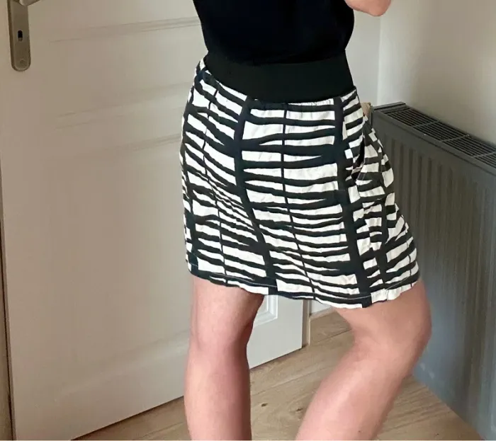 Jupe Vera Moda – Taille 38 – Blanc crème & noir - photo numéro 5
