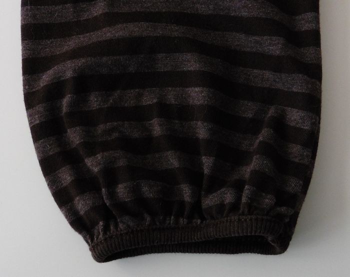 T-shirt marron rayé à fronces. Camaieu. Taille 38 - photo numéro 4