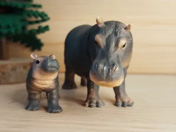 Schleich hippopotame et son bébé Figurine animal de la savane