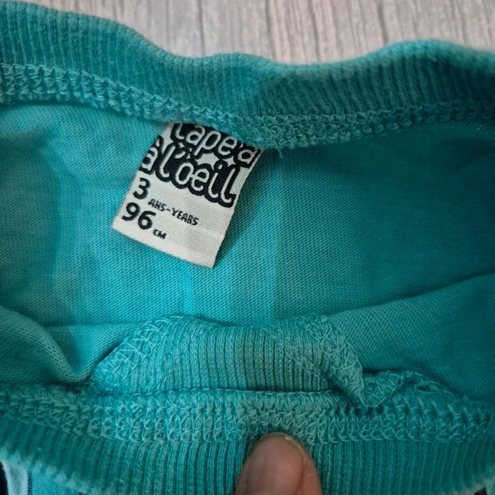 T shirt manche longue turquoise  tape à  l œil  3ans - photo numéro 4