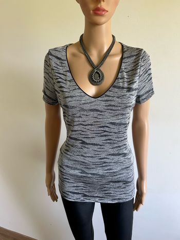 Teeshirt gris argenté à manches courtes Morgan taille L TBE