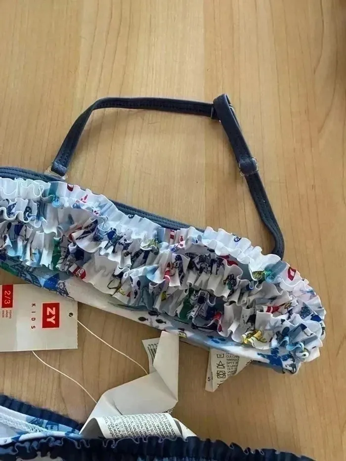 Maillot de bain Bikini 2 3 ans ZY Neuf Haut à frou frous - photo numéro 4