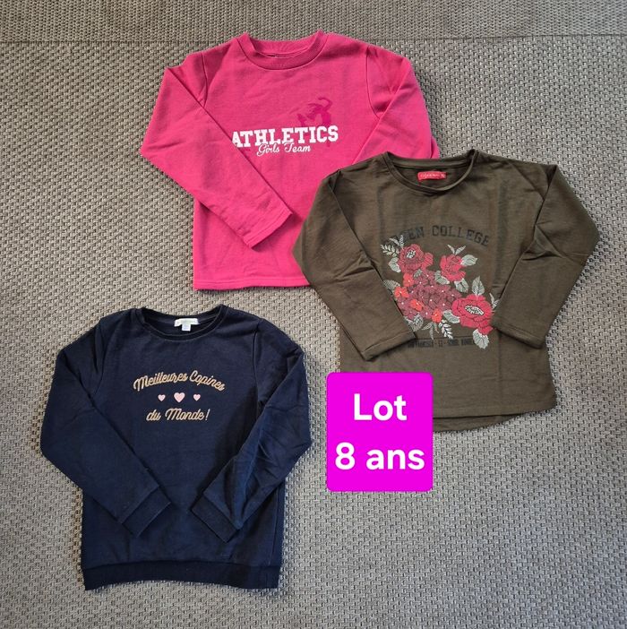 Lot de 3 sweets sans capuches - 8 ans
