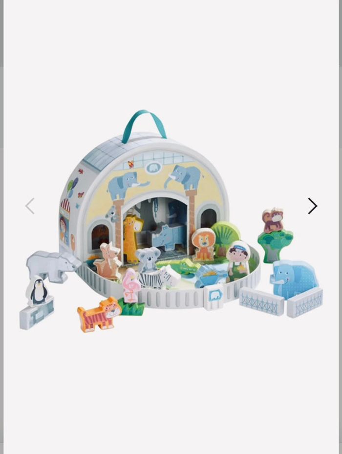 NEUF Grand coffret jeu Zoo HABA animaux grandes figurines bois - photo numéro 2