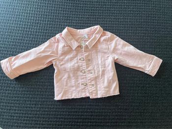 Blouson jean rose clair