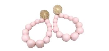 Boucles d oreilles créoles rose clair neuves