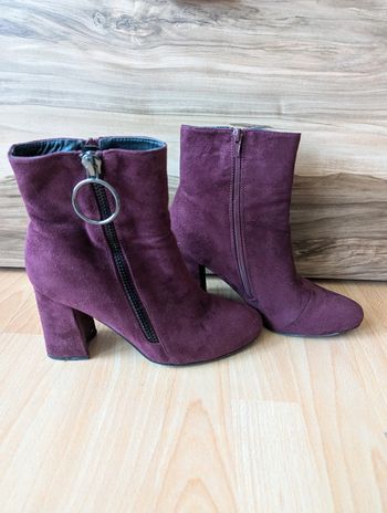 Bottines bordeaux avec fermeture