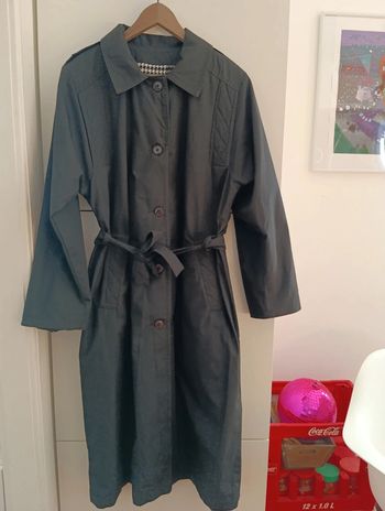 Trench ceinturé vintage noir fait main 
taille 42